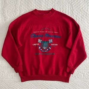 Vintage 1991 IOU Classic Nouveau Red Crewneck Sweatshirt Pullover